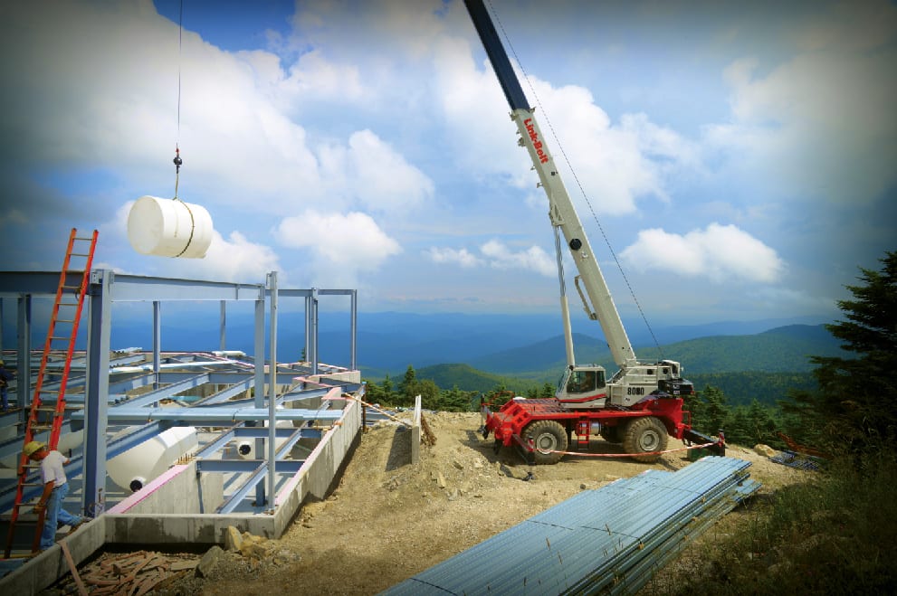 Crane in operation at a job site