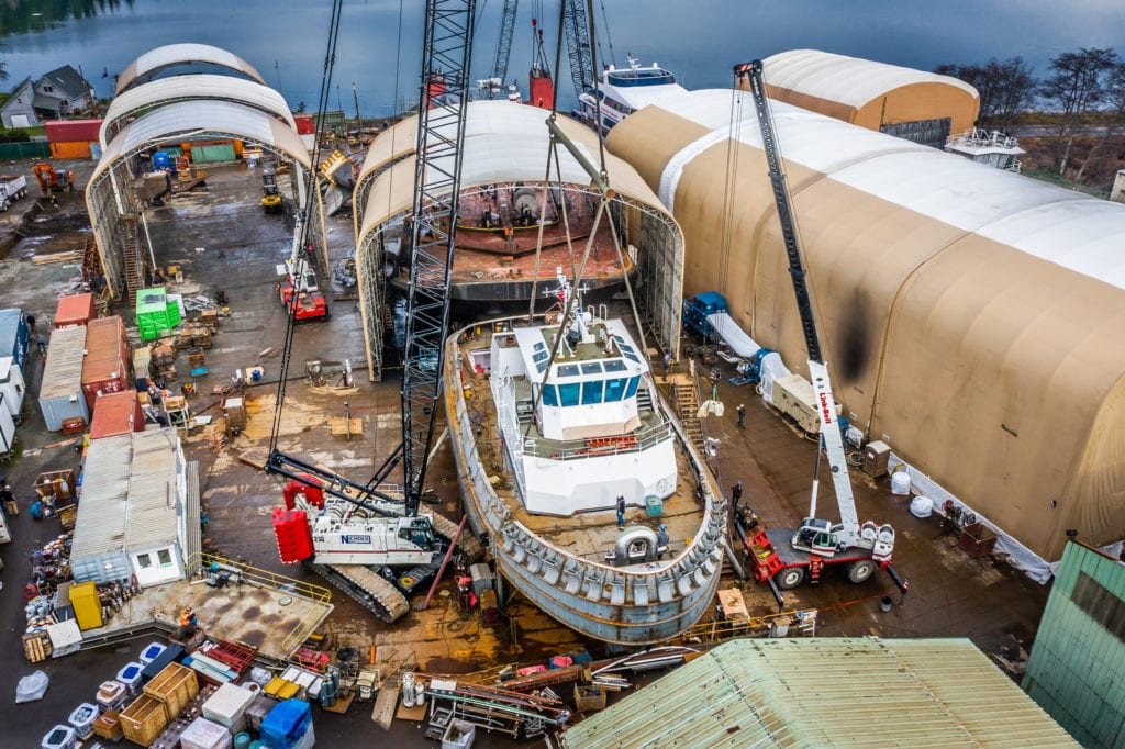 Link-Belt Crane Used in Shipbuilding